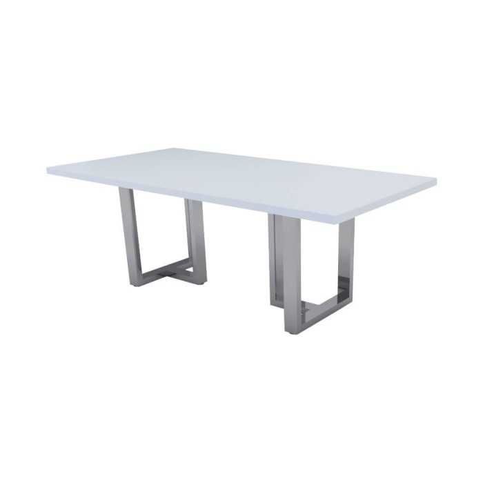 Mesa reunión VOLGA, tablero rectangular, 2 bases metálicas en T DE EUROMOF Mesa reunión VOLGA, tablero rectangular, 2 bases metálicas en T DE EUROMOF