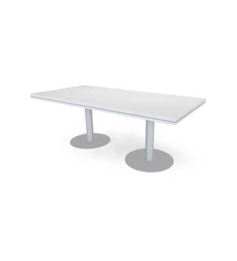 Mesa reunión rectangular COLINA con bases cilíndricas de Euromof Mesa reunión rectangular COLINA con bases cilíndricas de Euromof