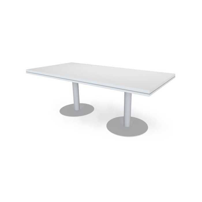 Mesa reunión rectangular COLINA con bases cilíndricas de Euromof Mesa reunión rectangular COLINA con bases cilíndricas de Euromof