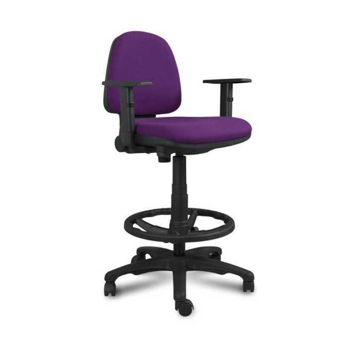 Taburete de oficina KAROL, giratorio con ruedas, brazos regulables, aro poliamida Taburete de oficina KAROL, giratorio con ruedas, brazos regulables, aro poliamida