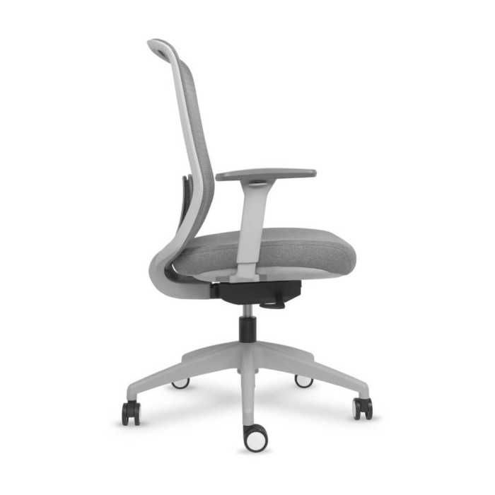 Silla ergonómica de oficina modelo Lando gris, brazos regulables, mecanismo SYNCRO