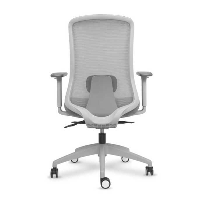 Silla ergonómica de oficina modelo Lando gris, brazos regulables, mecanismo SYNCRO