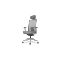 Silla ergonómica de oficina modelo Lando gris con cabezal, brazos regulables, mecanismo SYNCRO Silla ergonómica de oficina modelo Lando gris con cabezal, brazos regulables, mecanismo SYNCRO