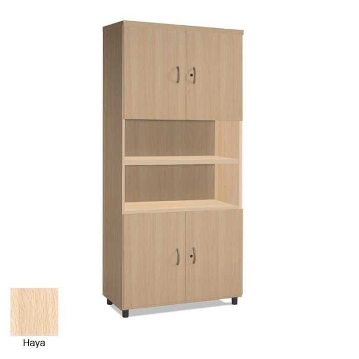 Armario de oficina alto serie MOB, combinado puertas y estantes