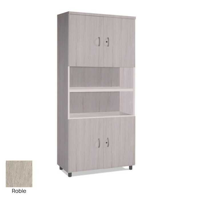 Armario de oficina alto serie MOB, combinado puertas y estantes 