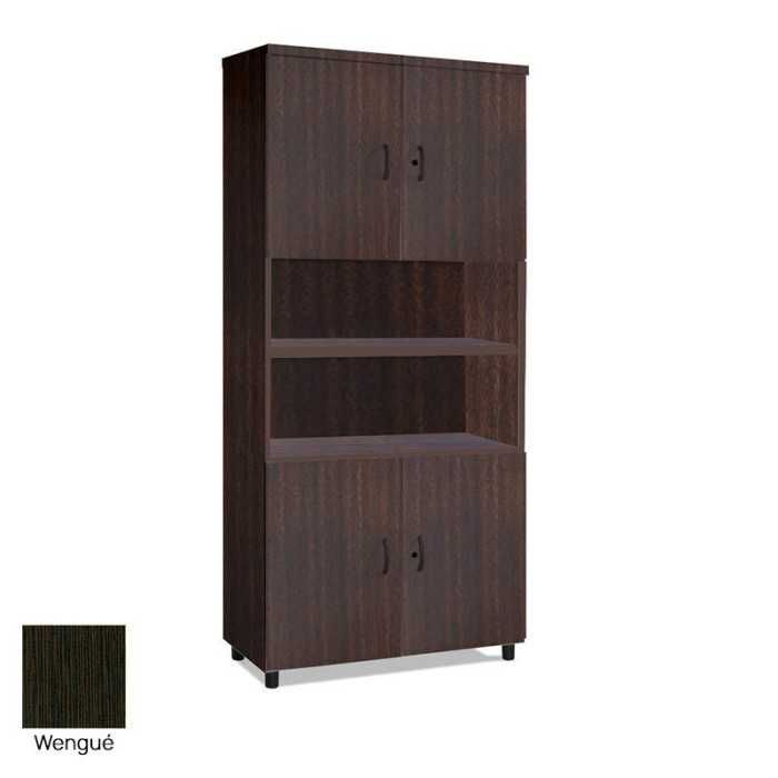 Armario de oficina alto serie MOB, combinado puertas y estantes