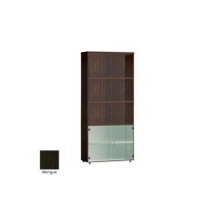 Armario de oficina alto serie MOB, con puertas bajas de cristal 