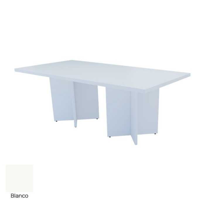 Mesa rectangular con dos bases en aspa serie LOMA de Euromof
