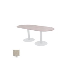 Mesa de reunión ovalada con bases cilíndricas metálicas de Euromof Mesa de reunión ovalada con bases cilíndricas metálicas de Euromof