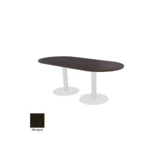 Mesa de reunión ovalada con bases cilíndricas metálicas de Euromof Mesa de reunión ovalada con bases cilíndricas metálicas de Euromof