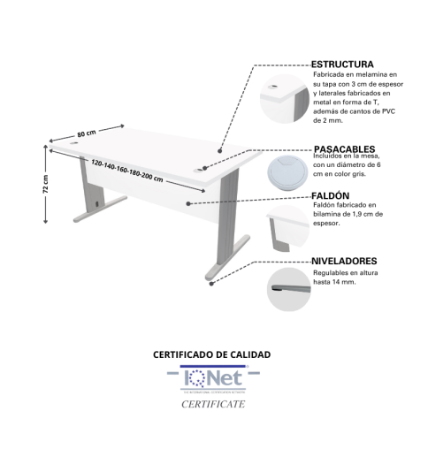 Mesa de oficina EURO 3000 de Euromof Mesa de oficina EURO 3000 de Euromof