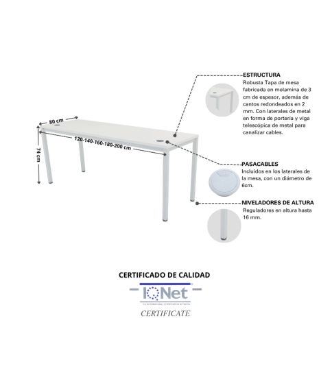 Mesa de despacho EURO 5000 de Euromof Mesa de despacho EURO 5000 de Euromof
