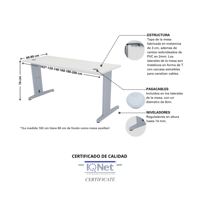 Mesa de oficina EURO 4000 de Euromof