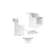 Mostrador recepción EURO, recto con pasacables