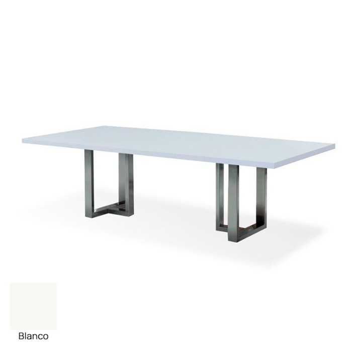 Mesa reunión VOLGA, tablero rectangular, 2 bases metálicas en T DE EUROMOF