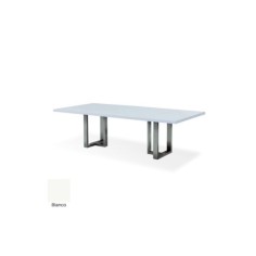 Mesa reunión VOLGA, tablero rectangular, 2 bases metálicas en T DE EUROMOF Mesa reunión VOLGA, tablero rectangular, 2 bases metálicas en T DE EUROMOF