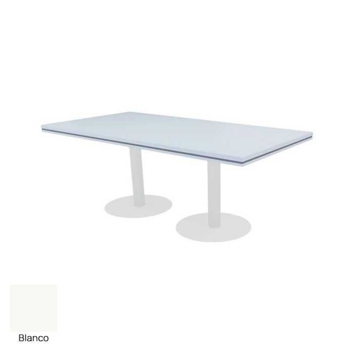 Mesa reunión rectangular COLINA con bases cilíndricas de Euromof