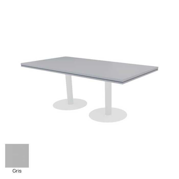 Mesa reunión rectangular COLINA con bases cilíndricas de Euromof