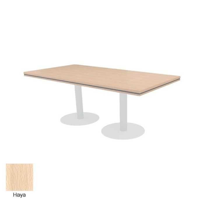 Mesa reunión rectangular COLINA con bases cilíndricas de Euromof