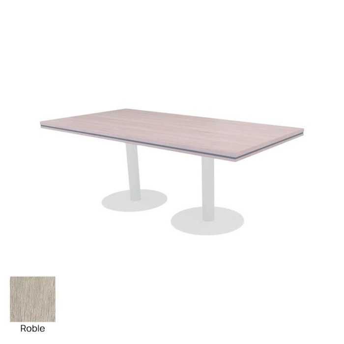 Mesa reunión rectangular COLINA con bases cilíndricas de Euromof