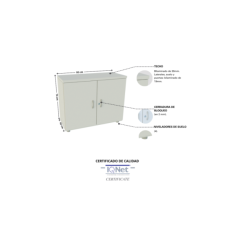 Armario de oficina bajo serie MOB, con puertas