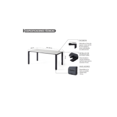 Mesa de oficina PORTICO, fondo 80 cm, tablero blanco/olmo, estructura metálica