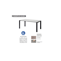 Mesa de oficina PORTICO, fondo 80 cm, tablero blanco/olmo, estructura metálica