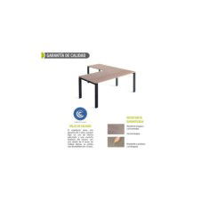Mesa de oficina PORTICO + ala derecha, estructura metálica