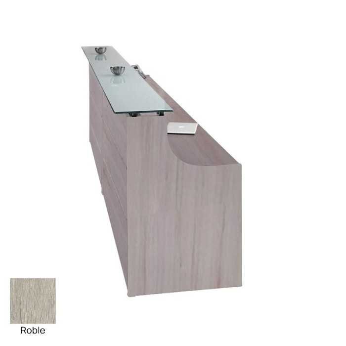 Conjunto de mostrador recepción recto encimera de cristal serie EURO