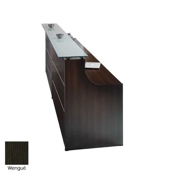 Conjunto de mostrador recepción recto encimera de cristal serie EURO Conjunto de mostrador recepción recto encimera de cristal serie EURO