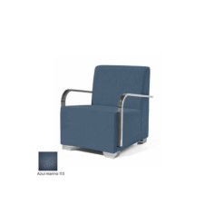 Sillón salas de espera P-KAR, patas de acero, acolchado y tapizado, con brazos