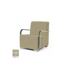 Sillón salas de espera P-KAR, patas de acero, acolchado y tapizado, con brazos