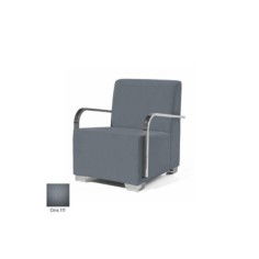 Sillón salas de espera P-KAR, patas de acero, acolchado y tapizado, con brazos