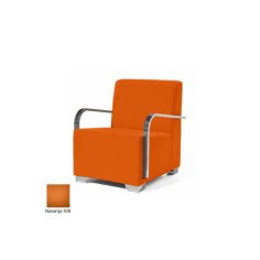 Sillón salas de espera P-KAR, patas de acero, acolchado y tapizado, con brazos