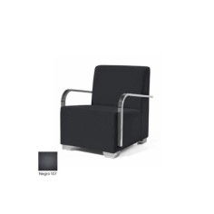 Sillón salas de espera P-KAR, patas de acero, acolchado y tapizado, con brazos