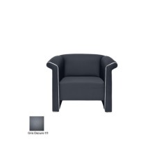 Sofá sala de espera S-BALDY 1 plaza, detalles curvos, patas acero, polipiel