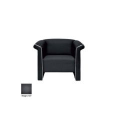 Sofá sala de espera S-BALDY 1 plaza, detalles curvos, patas acero, polipiel