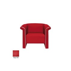 Sofá sala de espera S-BALDY 1 plaza, detalles curvos, patas acero, polipiel