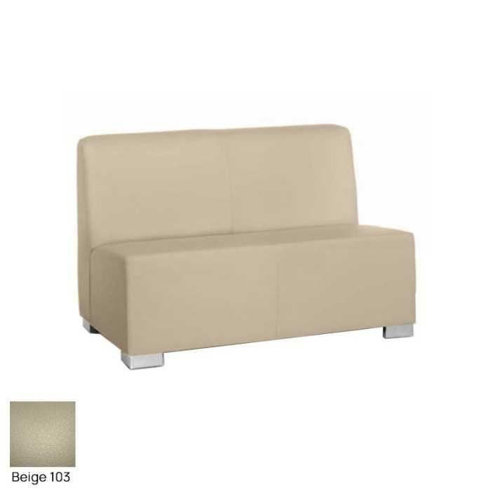 Sillón salas de espera P-KAR, acolchado y tapizado, sin brazos, 2 plazas