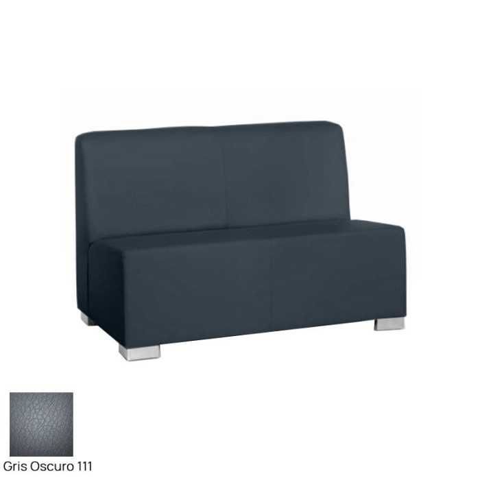 Sillón salas de espera P-KAR, acolchado y tapizado, sin brazos, 2 plazas