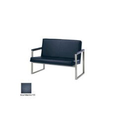 Sofá salas de espera AMBER, brazos fijos tapizados, 2 plazas