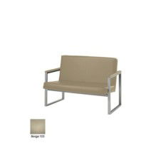 Sofá salas de espera AMBER, brazos fijos tapizados, 2 plazas