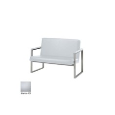 Sofá salas de espera AMBER, brazos fijos tapizados, 2 plazas