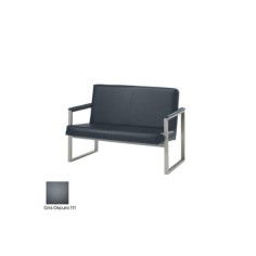 Sofá salas de espera AMBER, brazos fijos tapizados, 2 plazas