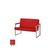 Sofá salas de espera AMBER, brazos fijos tapizados, 2 plazas