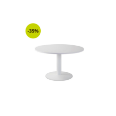 Mesa de reunión redonda pie metálico Blanco/Olmo de 110 CM Mesa de reunión redonda pie metálico Blanco/Olmo de 110 CM