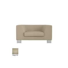 Sofá salas de espera TERMO, 1 plaza, patas de acero, tapizado polipiel