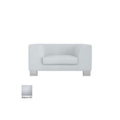 Sofá salas de espera TERMO, 1 plaza, patas de acero, tapizado polipiel