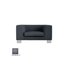 Sofá salas de espera TERMO, 1 plaza, patas de acero, tapizado polipiel