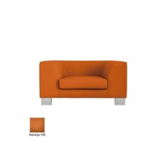 Sofá salas de espera TERMO, 1 plaza, patas de acero, tapizado polipiel